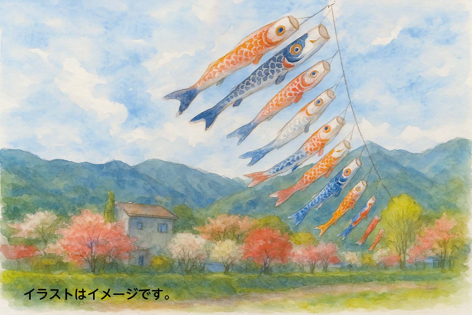 風に舞うこいのぼり